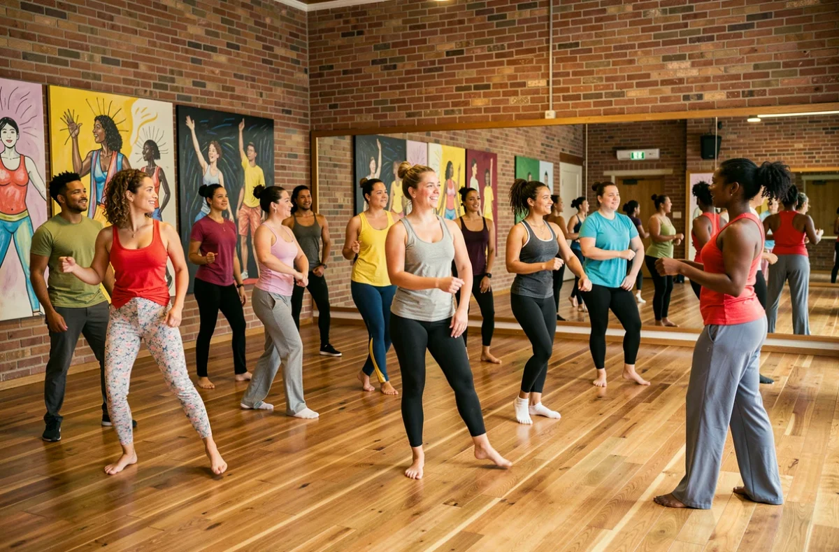 Cours de danse pluridisciplinaire au Centre de Danse Amar à Avignon avec un groupe d'adultes en formation