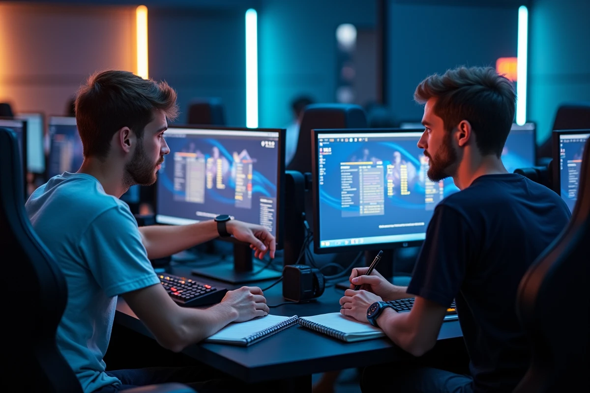 Deux joueurs discutant de stratégie pour progresser dans les rangs Silver de League of Legends