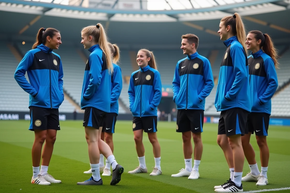 Jeunes joueurs de football en entraînement sur le terrain
