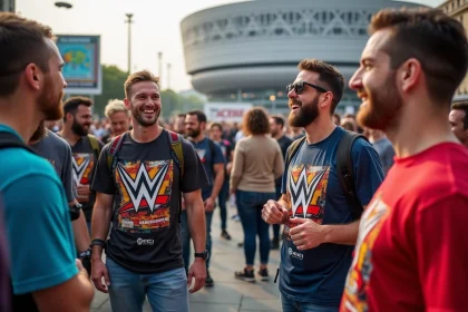 Fans passionnes de catch devant l'Accor Arena Paris