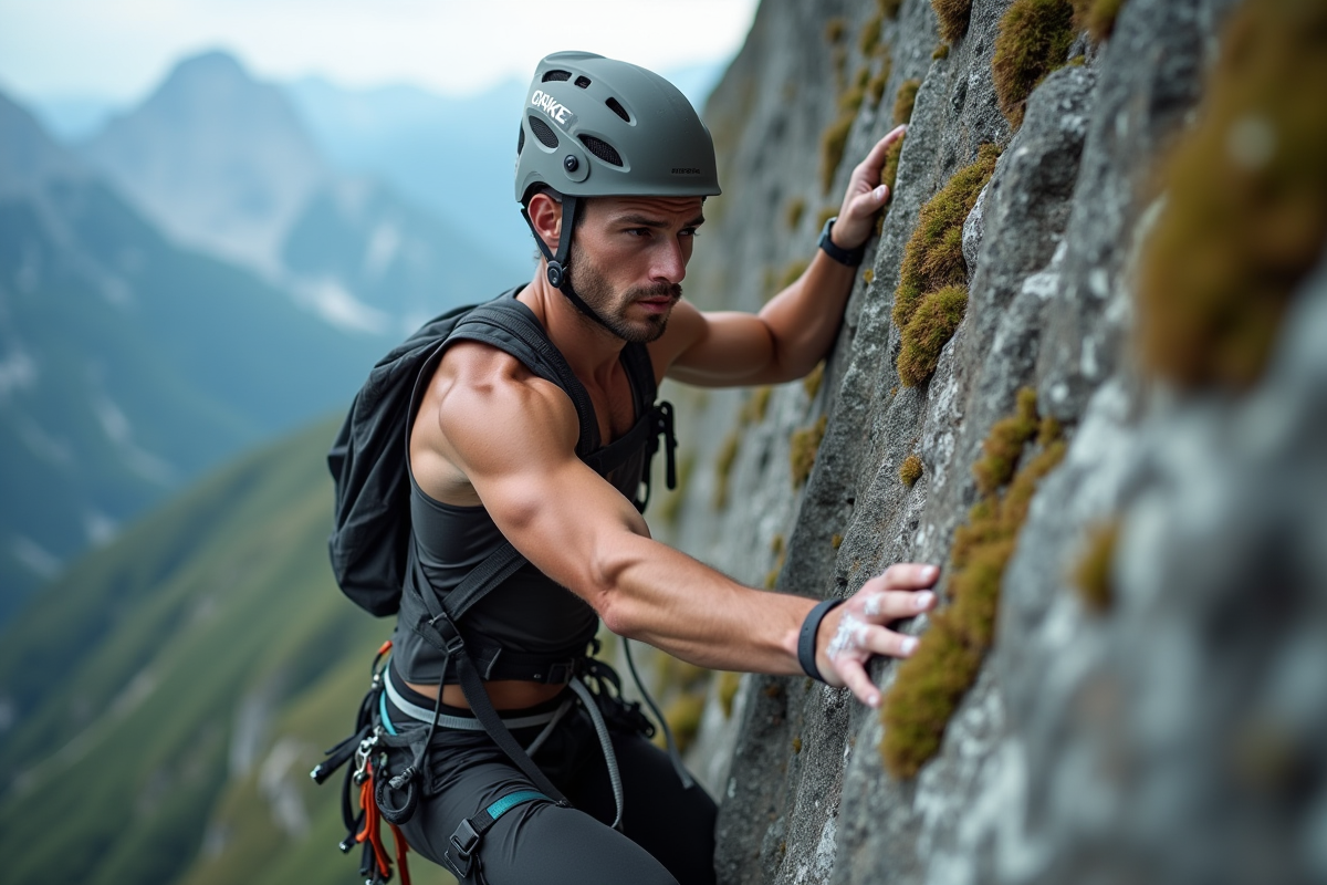 Homme en pleine ascension d
