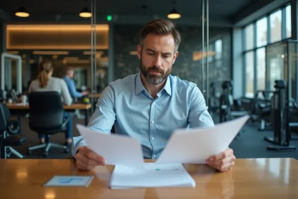 Homme d affaires en bureau de gym professionnel