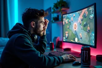Joueur frustré bloqué en rang Silver sur League of Legends devant son écran de jeu